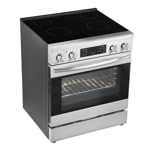 Cucina a gas compatta a 4 fuochi in acciaio inossidabile, autoportante, con forno elettrico da 30 pollici e 4,8 Cu. Forno con Capacità di [X] Ft.² - Product Image 1