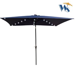 10 X 6.5t Rectangular LED <b>Lighted</b> Patio Umbrellas for Garden Backyard <b>Pool</b> & Spa Solar Powered Crank Push Button Tilt Design - Product Image 2