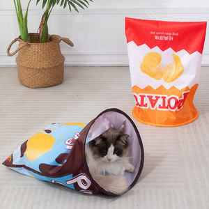Modern Polyester Interactive Durable <b>Cat</b> <b>Tunnel</b> Play <b>Tent</b> <b>with</b> Hanging Mouse Toy-Eco-Friendly Pet Toy - Product Image 5