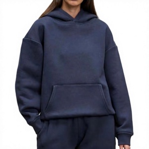 Street Style Custom Logo Cotton Fleece Heavyweight Pullover Womens <b>Oversized</b> Blank Plain Sweatshirt <b>Lounge</b> <b>Hoodie</b> With Pockets - Product Image 1