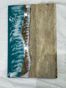 Planche à découper carrée moderne tendance de 10 mm d'épaisseur, écologique, en bois et résine, personnalisable, compatible lave-vaisselle, pour la cuisine - Product Image 2