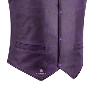Women <b>Leather</b> Motorcycle <b>Vest</b> Slim Fit Sleeveless <b>Biker</b> Waistcoat Vintage V Neck Outerwear Zipper Pockets Casual Fashion - Product Image 6