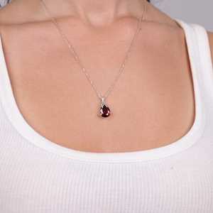 Pendentif Goutte d'eau en Rubis Rouge Feuille, Pierre Naturelle, Or Vintage, Pierre de Naissance de Janvier, Bijou en Pierre Précieuse, Cadeau pour Femme, Vente en Gros Inde - Product Image 6