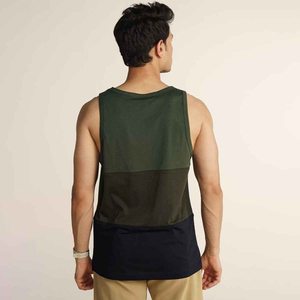 Débardeur en tricot à col mandarin pour homme HSI, respirant, décontracté, design uni, polyester, vert, marine, beige - Product Image 2