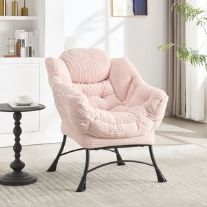 Poltrona Moderna con Poggiapiedi, Sedia Relax da Soggiorno con Braccioli e Tasca Laterale, Divano Imbottito per Lettura e Relax - Product Image 2