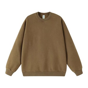 เสื้อสเวตเชิ้ตคอกลมสีเขียวทรงโอเวอร์ไซส์สำหรับผู้ชาย ผ้าฝ้าย 100% เฟรนช์เทอร์รี่ ทรงปกติ แขนยาว ถักทอ สวมใส่สบายๆ สำหรับฤดูใบไม้ร่วง - Product Image 1