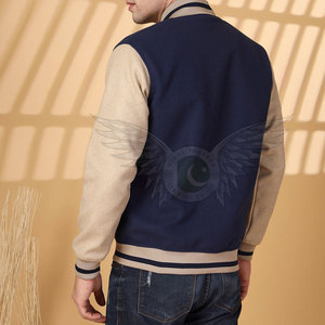 Chaqueta Varsity para Hombre con Cierre de Botones a Presión, Chaqueta de Béisbol de Mezcla de Lana Suave con Logotipo Personalizado, Chaqueta Universitaria para Hombre en Venta - Product Image 3
