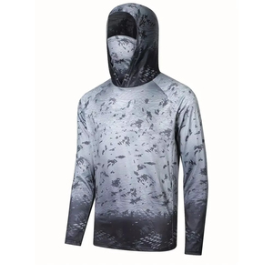 Sweat à capuche de pêche personnalisé pour homme 100 % polyester UPF 50 Protection solaire Séchage rapide Tissu respirant doux Logo personnalisé sublimé Extérieur - Product Image 2