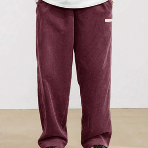 Pantalon de jogging ample et évasé en velours côtelé pour homme, avec logo personnalisé, taille mi-haute, décontracté, automne-hiver - Product Image 5