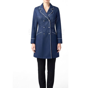 Elegante <span class=keywords><strong>Camice</strong></span> da Laboratorio Aderente per Donne, Manica Lunga, Abbigliamento Sanitario, Chiusura Frontale con Bottoni e Pratico Tasche Portaoggetti - Product Image 4