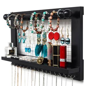 Supporto da Parete Staccabile per Gioielli con 16 Ganci, Organizzatore per Orecchini, Collane e Reggiseni - Product Image 5