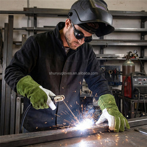 High Strength Flexible Insulation <b>Long</b> Sleeve Cow Split Goatskin Leather Fine Tig Mig Welding <b>Gloves</b> - Product Image 6