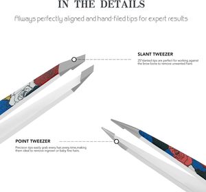 Lot de 2 pinces à épiler de précision durables en acier à haute teneur en carbone de 11,5 cm pour femmes et hommes, outil de toilettage des sourcils - Product Image 4