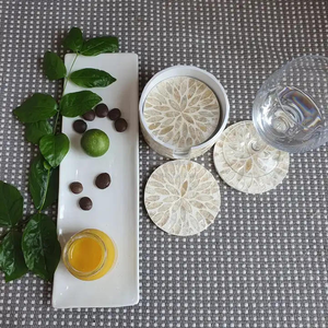 Wholesale Modern Set of Mother of Pearl Coasters MOP MDF Table Mat Decor Placemat for Arabian <b>Eid</b> <b>Gift</b> <b>Eid</b> Mubarak Kuwait - Product Image 2