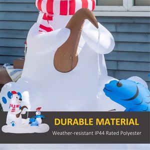 Pupazzo di Neve Gonfiabile Natalizio per Decorazioni Esterne Festive per Casa o Giardino - Product Image 5