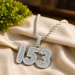 Baguette Cut Moissanite Customs <b>Pendant</b> 925 Sterling Silver Micro Insert Hip Hop Charm Gift for Him - Product Image 1