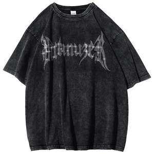 Acid Wash Men's T-shirts Loose Fit Retro Washed Look Fashion Streetwear - Product Image 3