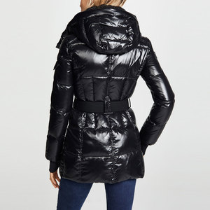 High Quality Fabric <b>Zip</b> <b>up</b> Winter Women Puffer Jacket / <b>Top</b> Trend Products Long Sleeves Hooded Puffer Jacket for Women - Product Image 2