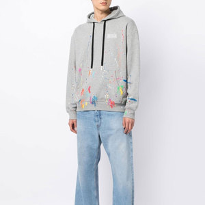 Wholesale Cut <b>Edge</b> Raw Hem 3D Printed Eco-Friendly Men's Hoodie with Customized Logo Two Tone Pullover Hoodie - Product Image 3