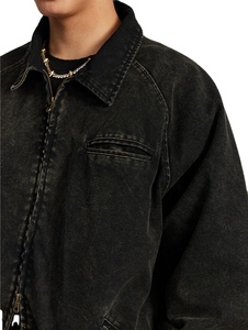 Zip-Up Wash Vintage Fashion Venta caliente Servicio OEM Tela de lona resistente Chaqueta de trabajo de lona gruesa de invierno para hombre - Product Image 4