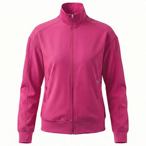 Blouse de travail athlétique sur mesure pour professionnels de la santé, avec poignets côtelés, fermeture éclair intégrale, tissu extensible, pour infirmières d'hôpital, vente en gros - Product Image 5