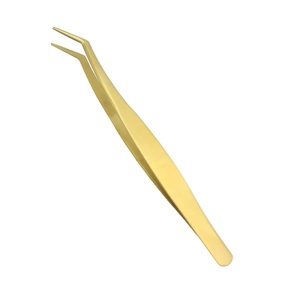 Pinzas de extensión de pestañas de acero inoxidable con logotipo personalizado Pinzas de pestañas esenciales de belleza con etiqueta privada - Product Image 2