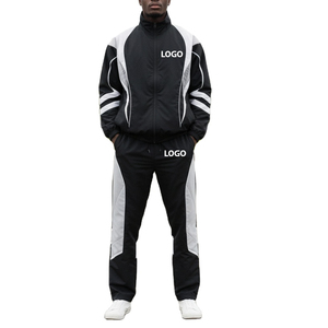 Trendy Customized Winter Solid Printed 100% Cotton Windbreaker Tracksuit <b>Men</b> Regular Fit Drawstring Closure High Street Style - Product Image 1