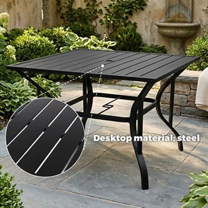 Tavoli da Pranzo in Metallo per Esterni, Quadrati da 0,9M o Rettangolari da 1,5M, Impermeabili e Resistenti all'Usura, con Struttura in Metallo Solido - Product Image 6