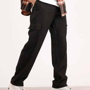 Pantalon cargo décontracté pour homme, coupe ample, en velours côtelé noir, imperméable, léger, taille élastique - Product Image 2