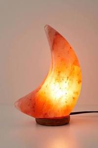 Wholesale Hand Carved Himalayan Pink Salt Lamp Moon Shape Natural Crystal Rock <b>Light</b> - Product Image 3