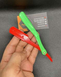 High Quality Luxury Stainless Steel Folding Straight <b>Razor</b> Plastic Handle Single Blade Barber Use Shaving Tool <b>for</b> <b>Men</b> - Product Image 4