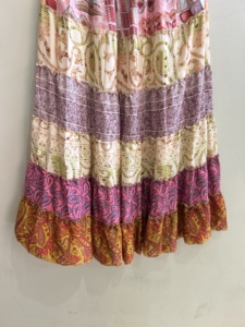 New Flared Frill Round Skartered <b>skirt</b> For Women Silk Summer <b>Skirt</b> Long Maxi <b>Skirt</b> - Product Image 6