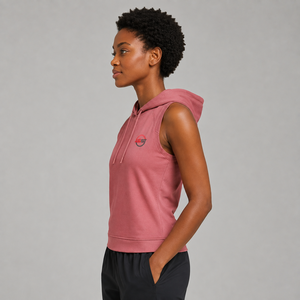 Hoodie sans manches pour femme, style streetwear, logo personnalisé, en molleton de coton doux, respirant et confortable, vente en gros - Product Image 3