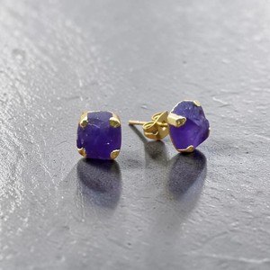 Wholesale Certified Purple Amethyst <b>Stud</b> Earrings for Women 14K Gold Plated Raw Birthstone Gemstone Minimalist Jewelry Gift - Product Image 3
