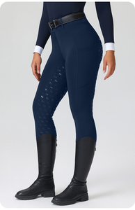Pantalon d'équitation personnalisé OEM/ODM respirant, séchage rapide, anti-transpiration, unisexe, taille mi-haute élastique en silicone, braguette zippée, antidérapant - Product Image 6