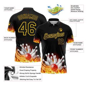 Camiseta Polo Sublimada Personalizada INDEX para Boliche, Diseño de Llama Negra para Hombre, Ropa Deportiva de Secado Rápido, Corte Regular para Adultos, Manga Corta - Product Image 4