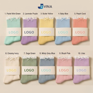Custom Brand Ruffle and Bow <b>Grip</b> <b>Socks</b> Cute Pastel For Women Kids Ballet Barre Pilates Yoga Studio <b>Socks</b> Wholesale Manufacturer - Product Image 5