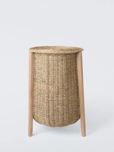 Panier à linge en jonc de mer et bois tressé, panier de rangement naturel fait main, vente en gros, écologique, fabriqué au Vietnam - Product Image 3