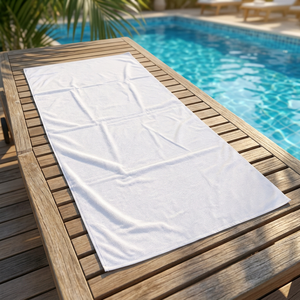 Serviette de bain de luxe 100% coton 70x140 cm, couleur blanche unie, super absorbante, écologique, 600 GSM, tissée, pour hôtel, resort, salon, spa, maison - Product Image 1