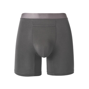 Men's Solid Color <b>Compression</b> Shorts Mid Waist Elastic Waist Breathable Knitted Spandex Cotton Casual <b>Underwear</b> - Product Image 6