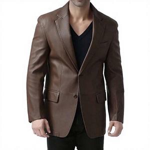 Veste de motard en cuir véritable et toile, imperméable, coupe-vent, unisexe, hiver, col mandarin, fermeture éclair, logo sur le devant - Product Image 5