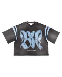 Camiseta Deportiva con Logotipo Personalizado, Camiseta para Hombre con Estampado por Sublimación, Lavado Ácido, Efecto Desgastado por el Sol, Estilo Vintage, Talla Grande, Hip Hop - Product Image 2