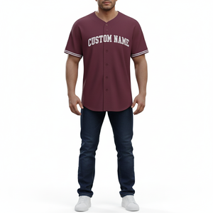 เสื้อเบสบอลแบบซับลิเมชั่นสั่งทำขายส่ง OEM ชุดยูนิฟอร์มทีมเบสบอลผ้าตาข่ายแบบเรียบ ชุดยูนิฟอร์มเบสบอลอเมริกัน เสื้อเจอร์ซีย์ซอฟต์บอล - Product Image 5