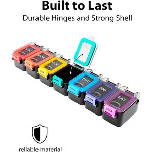 Portapillole Settimanale Impermeabile per 7 Giorni, con Grandi Scomparti per Vitamine e Dosaggi Quotidiani, Contenitore per Pillole per una Migliore Organizzazione - Product Image 1