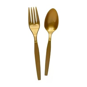 Juego de cubiertos decorativos de latón dorado, elegante juego de utensilios de mesa, decoración de lujo para bodas - Product Image 2