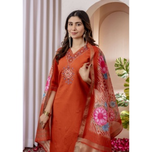 Ensemble élégant Kurti, pantalon et dupatta pour femmes - Product Image 5