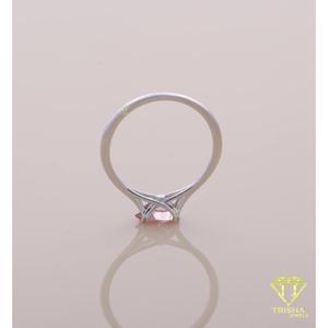 Pink Oval Moissanite Diamond <b>Solitaire</b> Engagement <b>Ring</b> White Gold Minimalist Promise Wedding <b>Ring</b> for Women Gift - Product Image 5