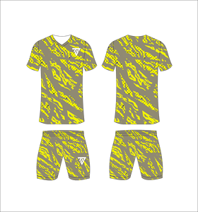 Custom Sublimated Blue Geometric <b>Soccer</b> Jersey Set for Men V-Neck Short Sleeve Moisture Wicking Athletic Fit - Product Image 3