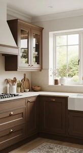 ตู้ครัวสำเร็จรูปไม้จริงทันสมัยจากโรงงานซันยางเวียดนาม แผ่นไม้อัด บานประตูเอ็มดีเอฟ ตู้แบบโมดูลอเนกประสงค์ - Product Image 5