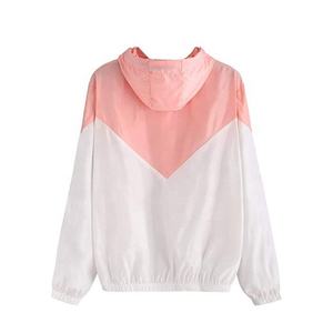 Veste coupe-vent à capuche pour femme, personnalisée ODM, avec blocs de couleur, fermeture éclair sur toute la longueur, coupe-vent, imperméable, veste de sport décontractée - Product Image 6